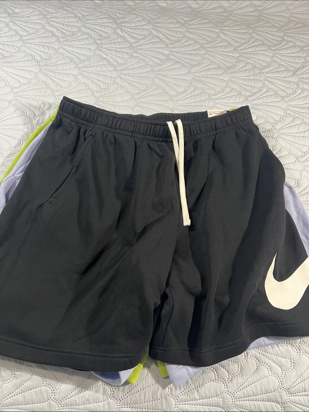 Nike men’s ' Shorts in Black, Light Blue, Lime Green with White Swoosh Size XXL - Picture 4 of 6